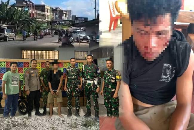 Aksi Heroik Prajurit Yonif TP-896/SP, Gagalkan Aksi Jambret di Pasar Singkut