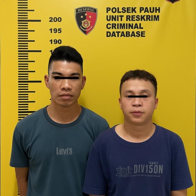 Dua Pelaku Begal Yang Meresahkan Warga Pauh, Berhasil Ditangkap Tim Macan Pseko dan Reskrim Polsek Pauh.