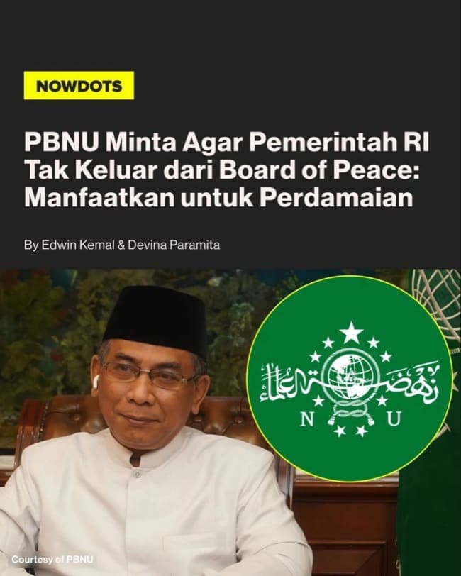 Apakah Harus Ikut Ketum PBNU Yang Ikut Prabowo, Trump, dan Zionis Israel Netanyahu"?
