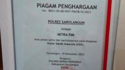 Polres Sarolangun Raih Penghargaan Palang Merah Indonesia.