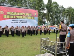 Kapolres Merangin Pimpin Upacara Kenaikan Pangkat Personil Periode 1 Juli 2024