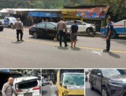 Polsek CSR (Cisarua) Bersama Unit Laka Lantas Tangani Adanya Kecelakaan Lalu Lintas di Jalan Raya Puncak