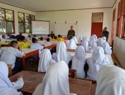 Bangun Karakter Patriotisme dan Nasionalisme, Satgas TMMD-121 Sosialisasi Wasbag Di SMP Negeri 6 Lagan