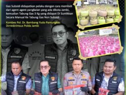 Ditreskrimsus Polda Jambi Ungkap Tindak Pidana Pengoplosan Gas Subsidi di kota Jambi Lima Orang Ditetapkan Sebagai Tersangka.