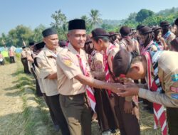 Akhir Helaran Pramuka Kwarran Kecamatan Tanjungsari Dihadiri Muspika Dan Serahkan Piagam Kepada Sejumlah Siswa dan Guru