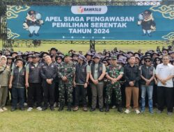 Anggota Kodim 0607/Kota Sukabumi Ikuti Apel Siaga Pengawasan Pemilihan Serentak tahun 2024 tingkat Kabupaten Sukabumi