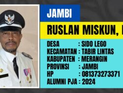 Ruslan Miskun, N.L.P, Kades Sido Lego Dilantik Sebagai Ketua DPD NLPA Provinsi Jambi 